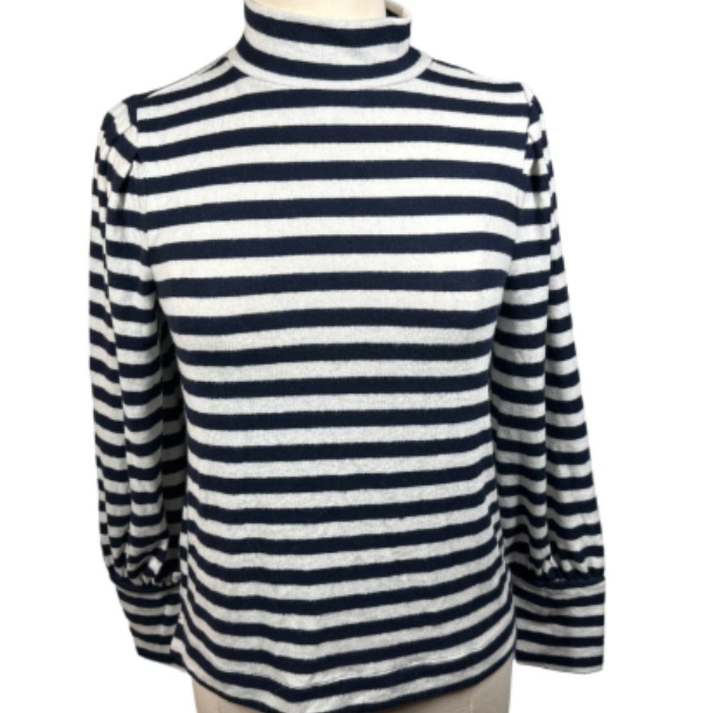 NWT Loft Striped Mock Neck Top French Vibes